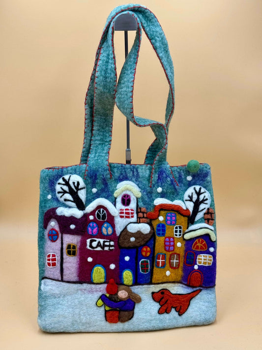 Schultertasche Filztasche Size L Schopper Häuse - urbanchameleonberlin