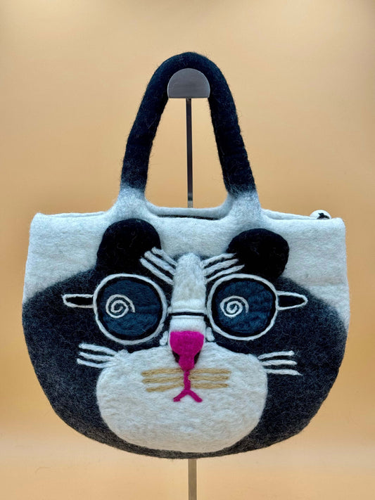 Handtasche Filztasche Size M Totes Bag Katze - urbanchameleonberlin