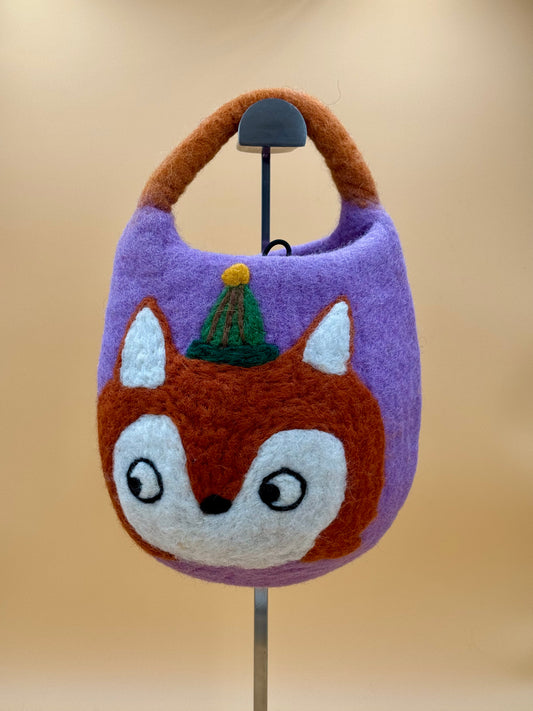 Handtasche Size S Bucket Bag Fuchs mit Mütze - urbanchameleonberlin